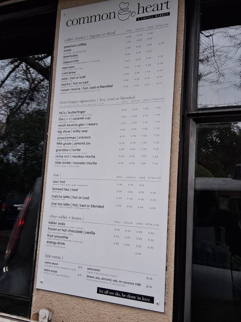 Common Heart Menu 1